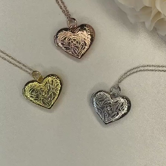 Heart Locket / Heart Shaped Locket / Flower Locket / Locket Necklace/ Sterling Silver Locket/ Locket Necklace / Custom Locket / Photo Locket
