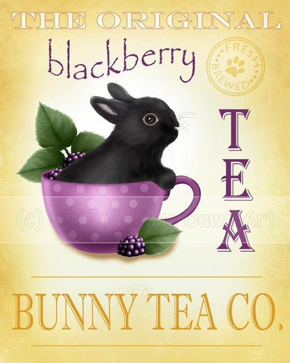Bunny Jewelry / Rabbit Locket / Bunny Lover Gift / Bunny in Cup / Bunny Memorial Locket / Bunny Locket / Black Bunny / Blackberry Tea Bunny