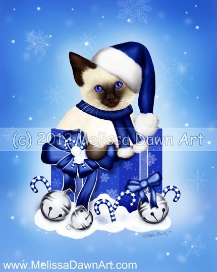 Blue Ornament / Christmas Ornament / Cat Christmas Ornament / Siamese Cat Ornament / Blue Winter / Metal Ornament / Snowflake Ornament