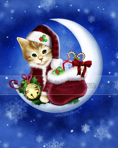 Tabby Cat Ornament / Cat Lover Gift / Christmas Ornament / Custom Cat Ornament / Tabby Cat / Santa Claus Cat Moon / Snowflake Ornament