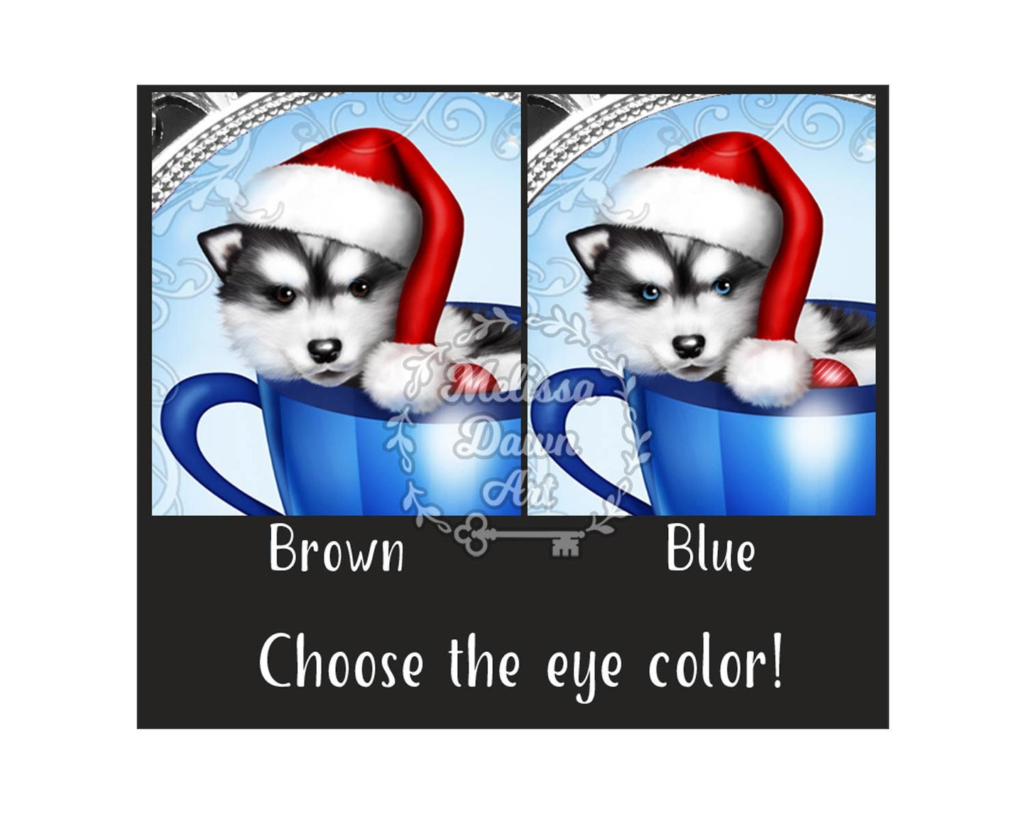 Dog Ornament / Custom Dog Ornament / Husky Ornament / Malamute Ornament / Puppy Ornament / Christmas Coffee Dog / Snowflake Ornament