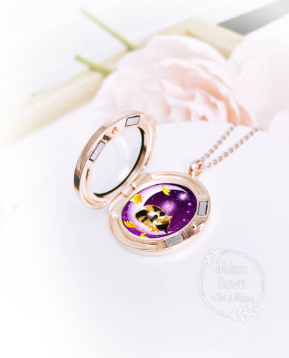 Cat Necklace / Calico Cat Jewelry / Cat Memorial Locket / Calico Cat Necklace / Cat Locket / Custom Cat Locket / Calico Cat / Gypsy Moon