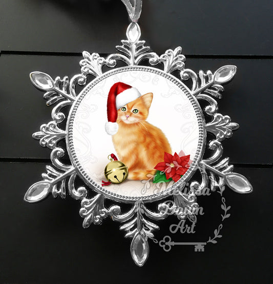 Ginger Cat Ornament / Orange Cat Ornament / Cat Ornament / Cat Lovers Gift / Cat Memorial Ornament / Orange Tabby Cat / Tabby Cat Ornament