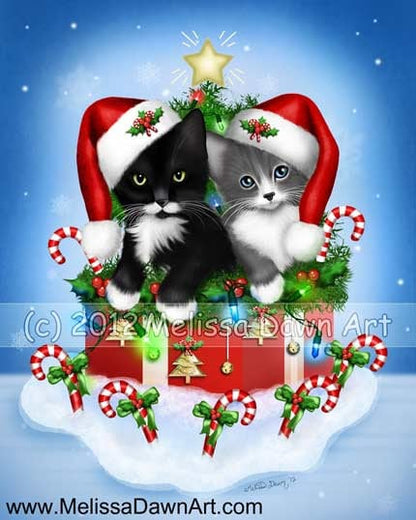 Custom Cat Ornament / Cat Ornament / Cat Lovers Gift / Tuxedo Cat Ornament / Grey Cat Ornament / Candy Cane Lane / Snowflake Ornament