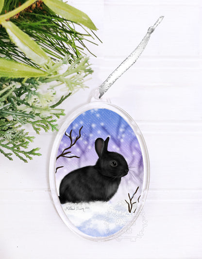 Bunny Ornament / Rabbit Ornament / Bunny Lover Gift / Bunny Gift / Black Bunny Ornament / Bunny Christmas Ornament / Custom Bunny Ornament
