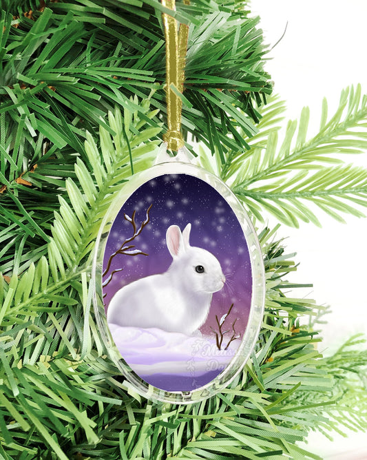 Bunny Ornament / Rabbit Ornament / White Rabbit / Bunny Gift / White Bunny Ornament / Bunny Christmas Ornament / Custom Bunny Ornament