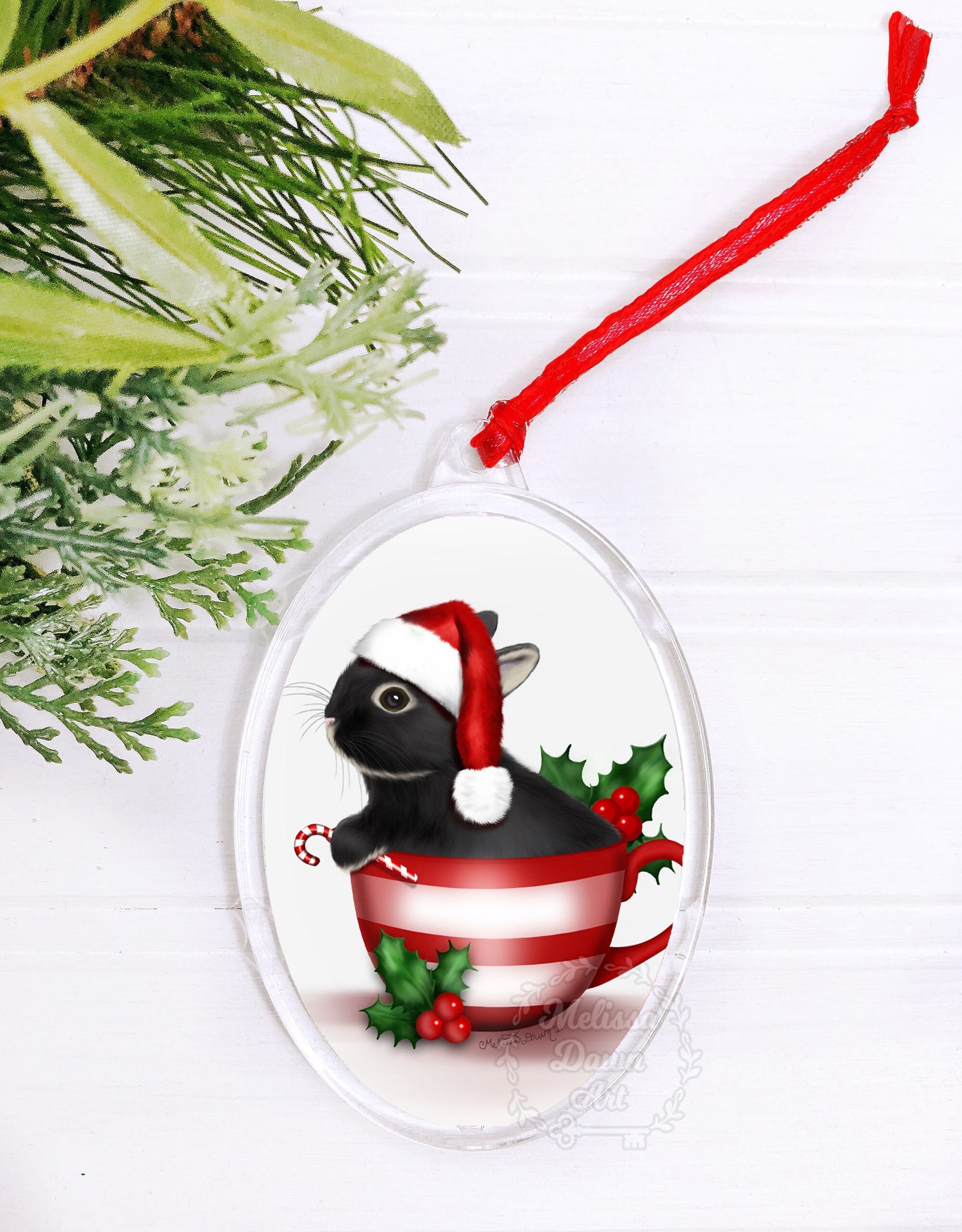 Bunny Ornament / Rabbit Ornament / Silver Marten Rabbit / Silver Marten Bunny Ornament / Bunny Christmas Ornament / Custom Bunny Ornament
