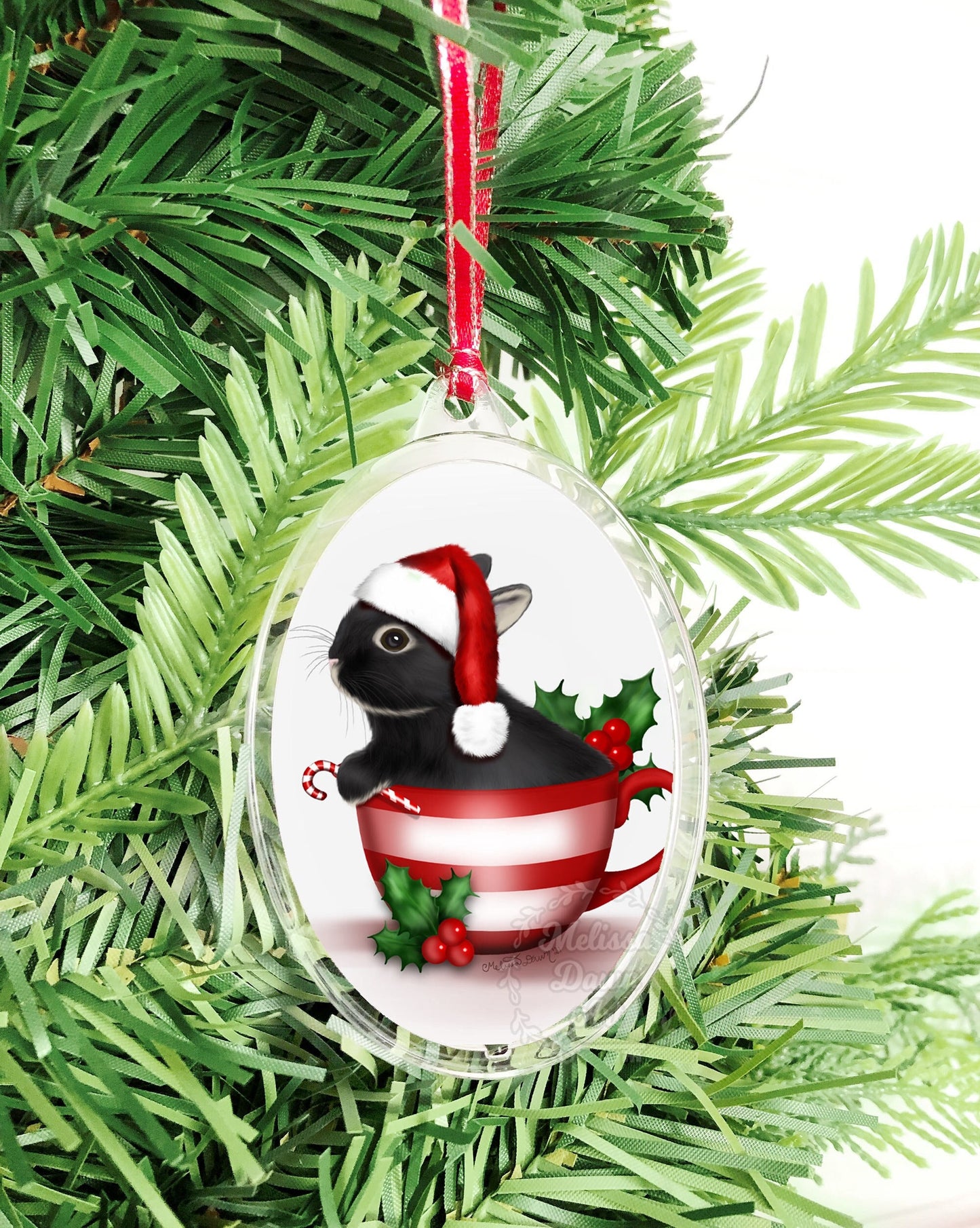 Bunny Ornament / Rabbit Ornament / Silver Marten Rabbit / Silver Marten Bunny Ornament / Bunny Christmas Ornament / Custom Bunny Ornament