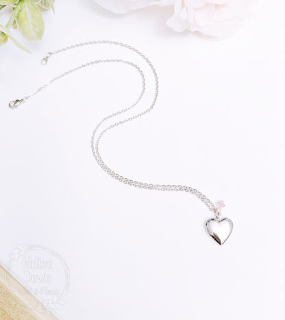 Locket Necklace / Heart Locket / Tiny Heart Locket / Photo Locket / Heart Necklace / Flower Girl Gift / Personalized Locket / Dainty Locket