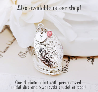Locket With 4 Photos / 4 Pictures in Locket / Custom Photo Locket / Gift for Mom / Mother's Day Gift / Picture Locket / 4 Photo Locket