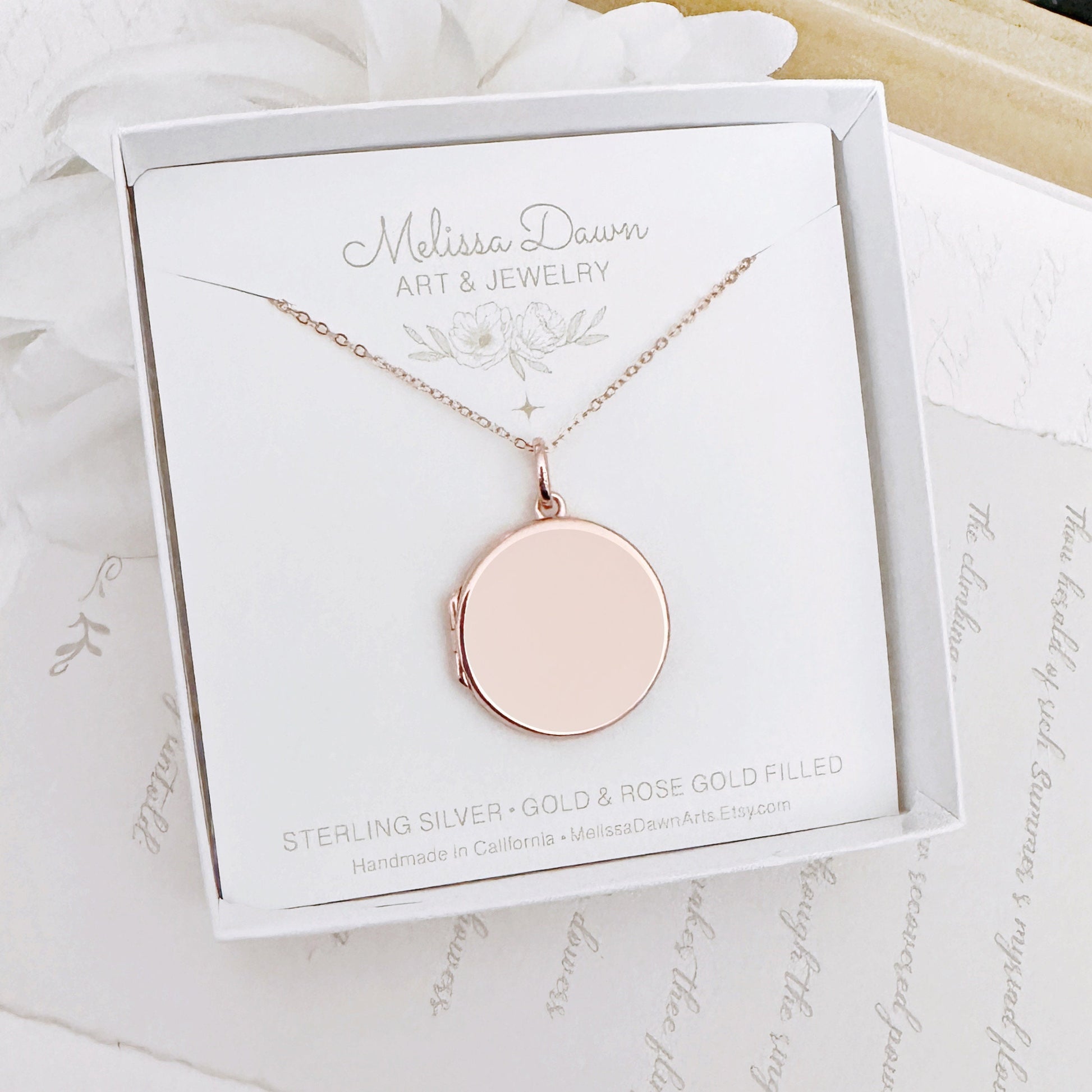 sterling silver lockets, rose gold filled chain, gold filled chain, photo locket, custom photos in gift box